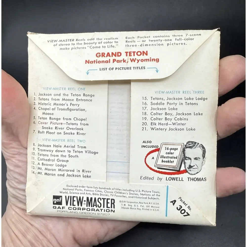 Sawyer's View-Master#A307 GRAND TETON NATIONAL PARK, WYOMING 1965 Issue